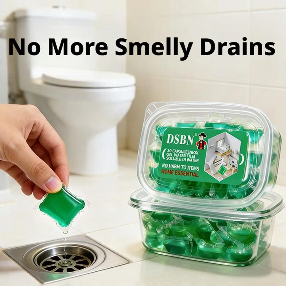 Odor Removal Sewer Cleaner Scented Gel Airs Freshener For Sinks Drains Gel Water Film Soluble In Water For Kitchen For Bathroom