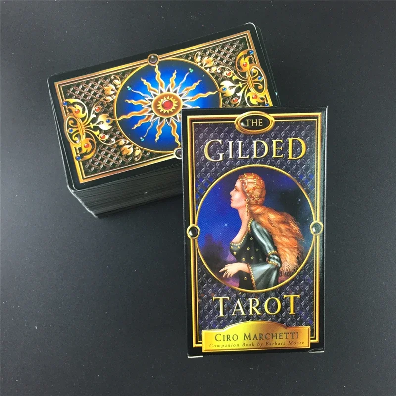 The Gilded Tarot Card Deck Board Cards English Edition Mysterious Tarot Board Game Family Party Cards Game Entertainment