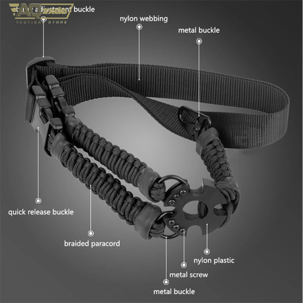 AQzxdc eslinga táctica tres puntos para pistola y rifle Airsoft - imagen 3