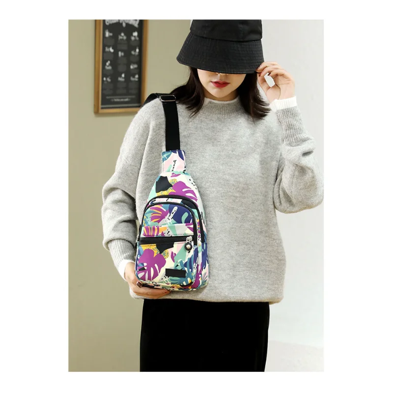 Women Mini Nylon Waterproof Mobile Phone Crossbody Bag Multi‑layer Zipper Purse Casual Daily Outdoor Travel Shoulder Bag