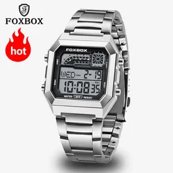 FOXBOX 2025 Fashion Men's Watch LED Sports Digital Watches For Men Waterproof Multifunctional Military Wristwatches Reloj Hombre