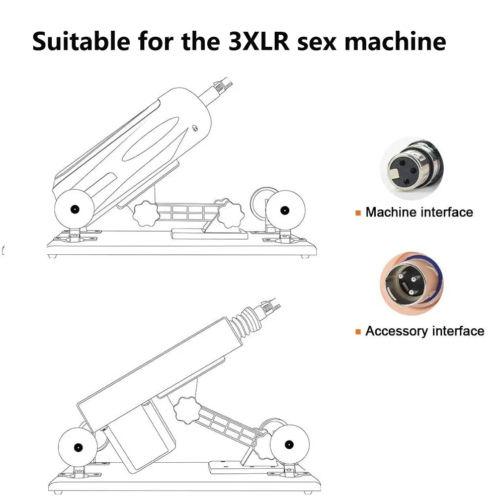 Máquina de sexo automática para mulheres, Grandes Dildos Sólidos com Conector 3XLR, Massagem Masturbação Anexos, Casal Brinquedos