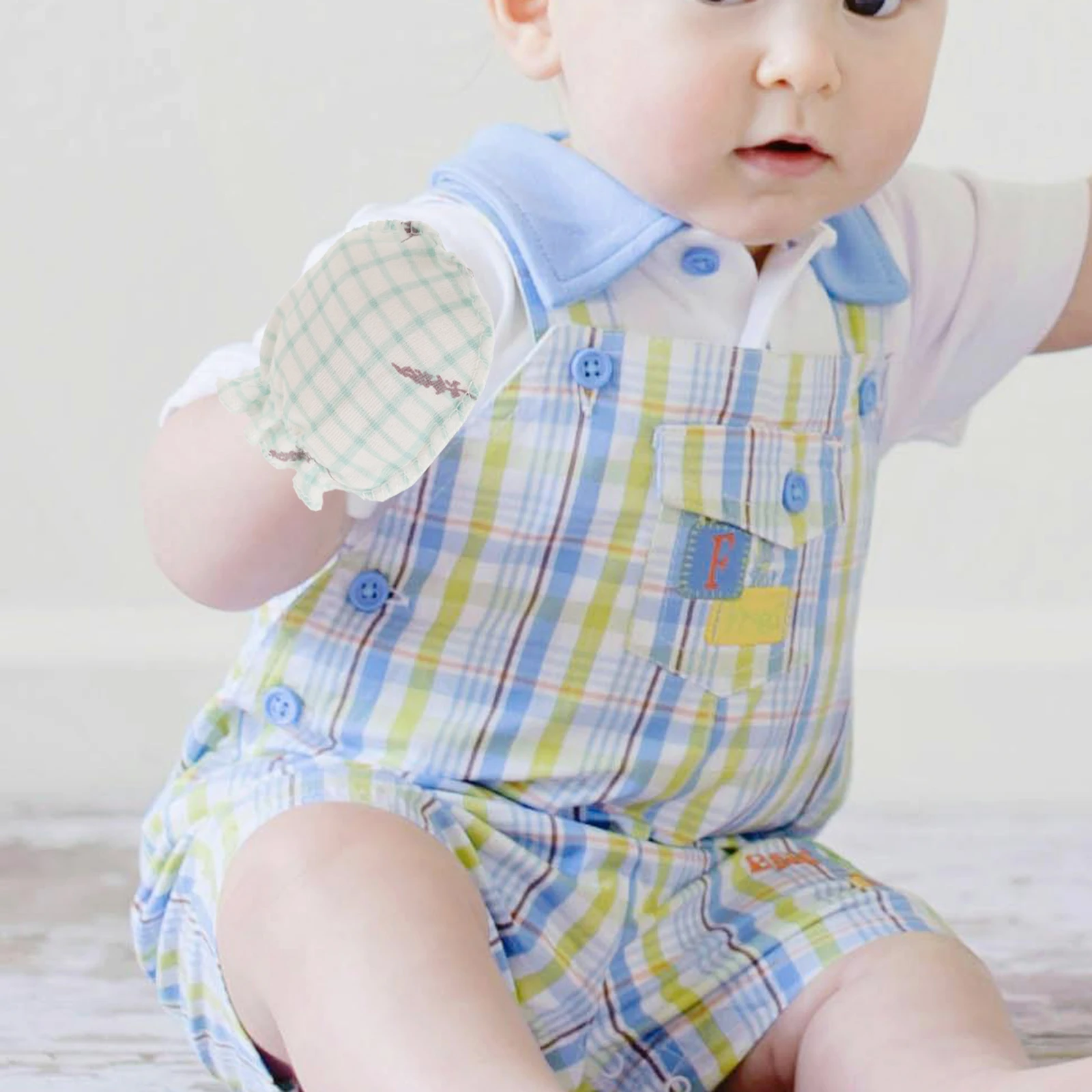 

4pcs Newborn Baby Mittens Anti-Scratch Soft Breathable Cotton Hand Protectors For Infants Toddlers No Scratch Glove Portable