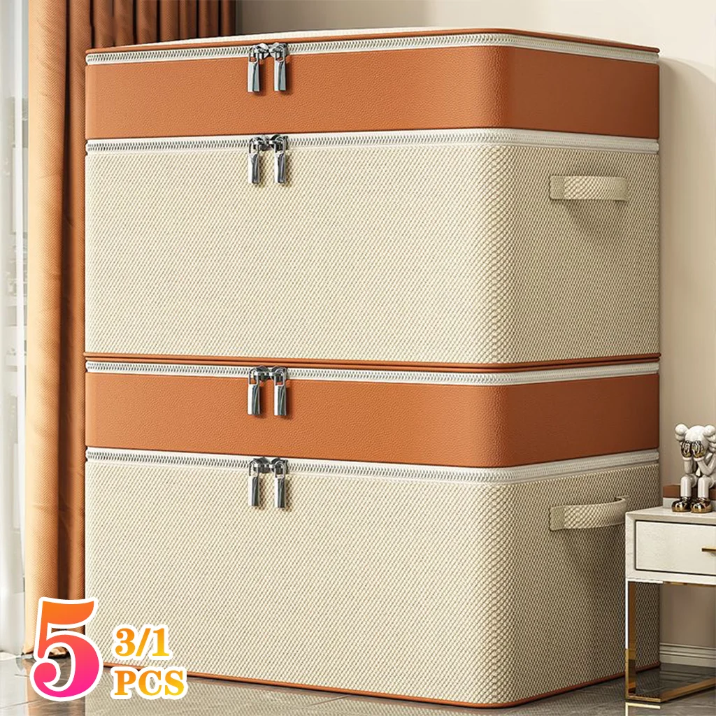 5-1PCS Borsa portaoggetti per vestiti di grande capacità Borsa portaoggetti per trapunta antipolvere impermeabile Borse per imballaggio in movimento Organizzatore di immagazzinaggio di giocattoli di