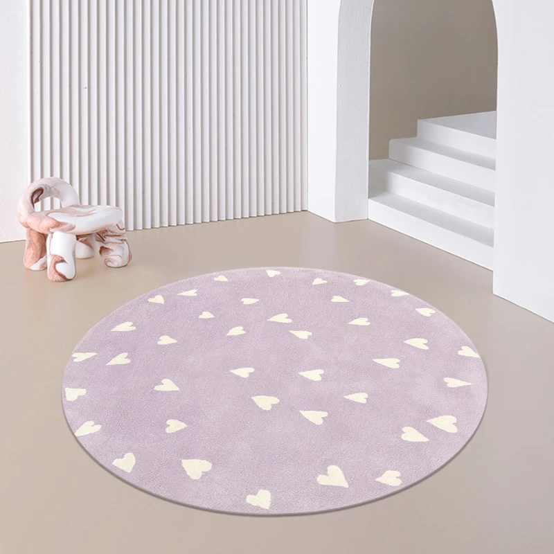 Nordic Cute Carpets for Living Room Cartoon Style Bedroom Decor Round Rug Soft Short Plush Children Mats Crawling Game Area Rugs