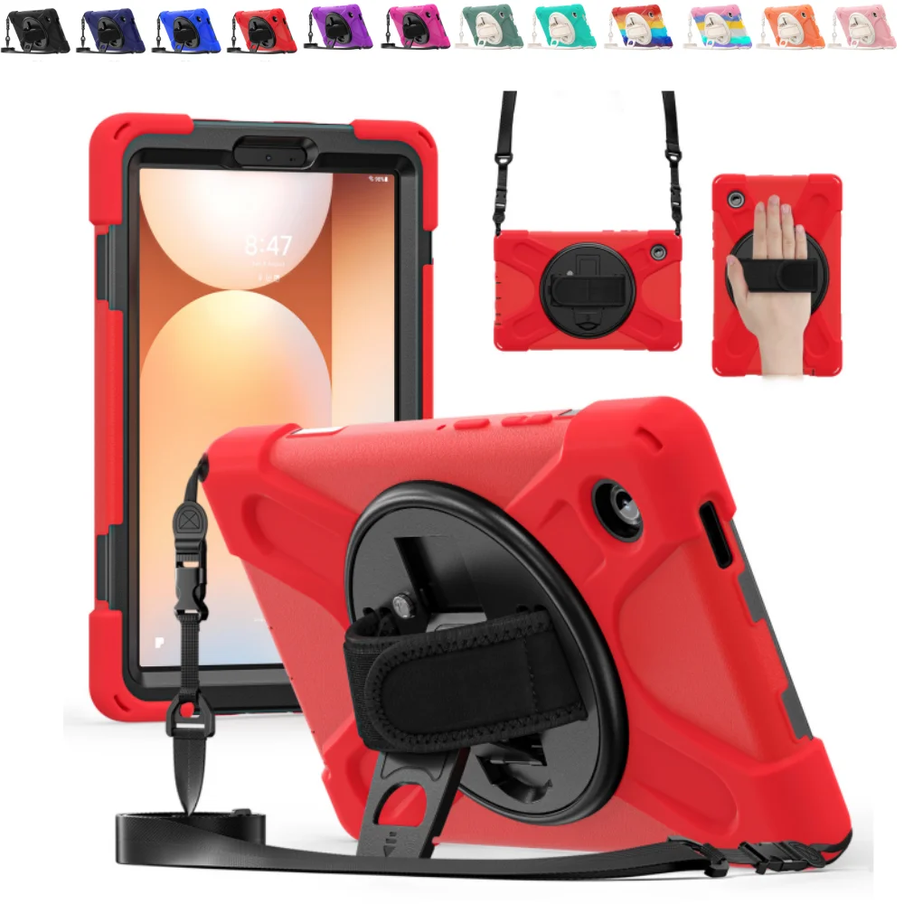 

Сверхмощный чехол для Samsung Galaxy Tab A11 8,7 дюйма SM-X130 SM-X135 2025 ПК + силиконовый чехол для планшета для Tab A11 8,7 дюйма с ремешком