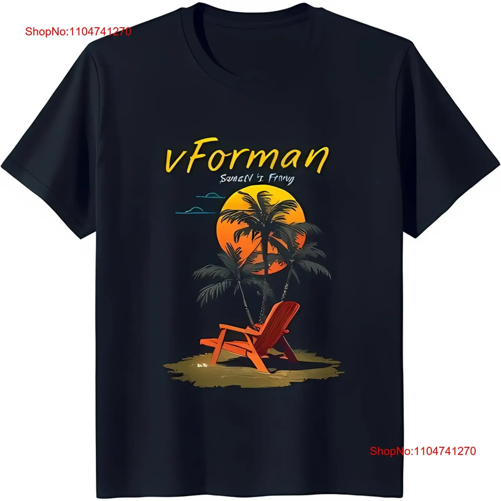 

Black T Shirt with Vibrant 'v Forman' Design Playful Beach Scene vintage Washed streetwear graphic Soft homme Versatile