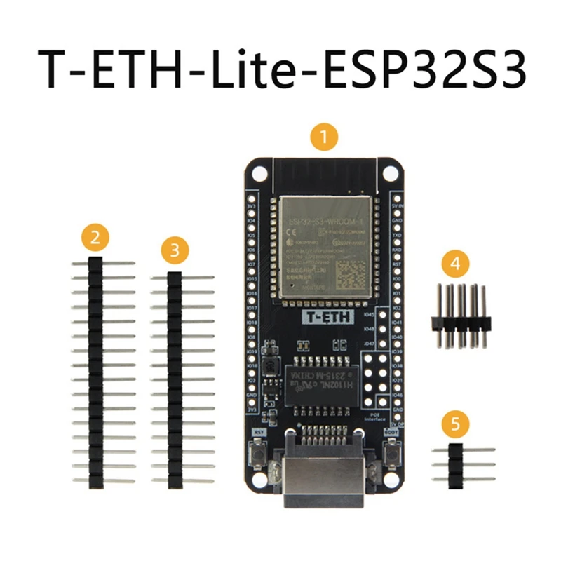 T-ETH-Lite Development Board W5500 Ethernet Module ESP32-S3-WROOM Support TF Expandable Power POE Shield H674