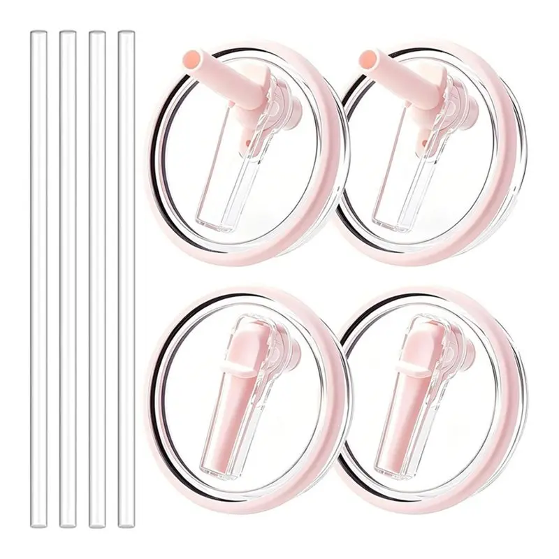 HRBAJ-For Hydrojug 40Oz Travel Tumbler With Handle Replacement Lids- 4 Pack Spill-Proof Water Bottle Lids Included Pink