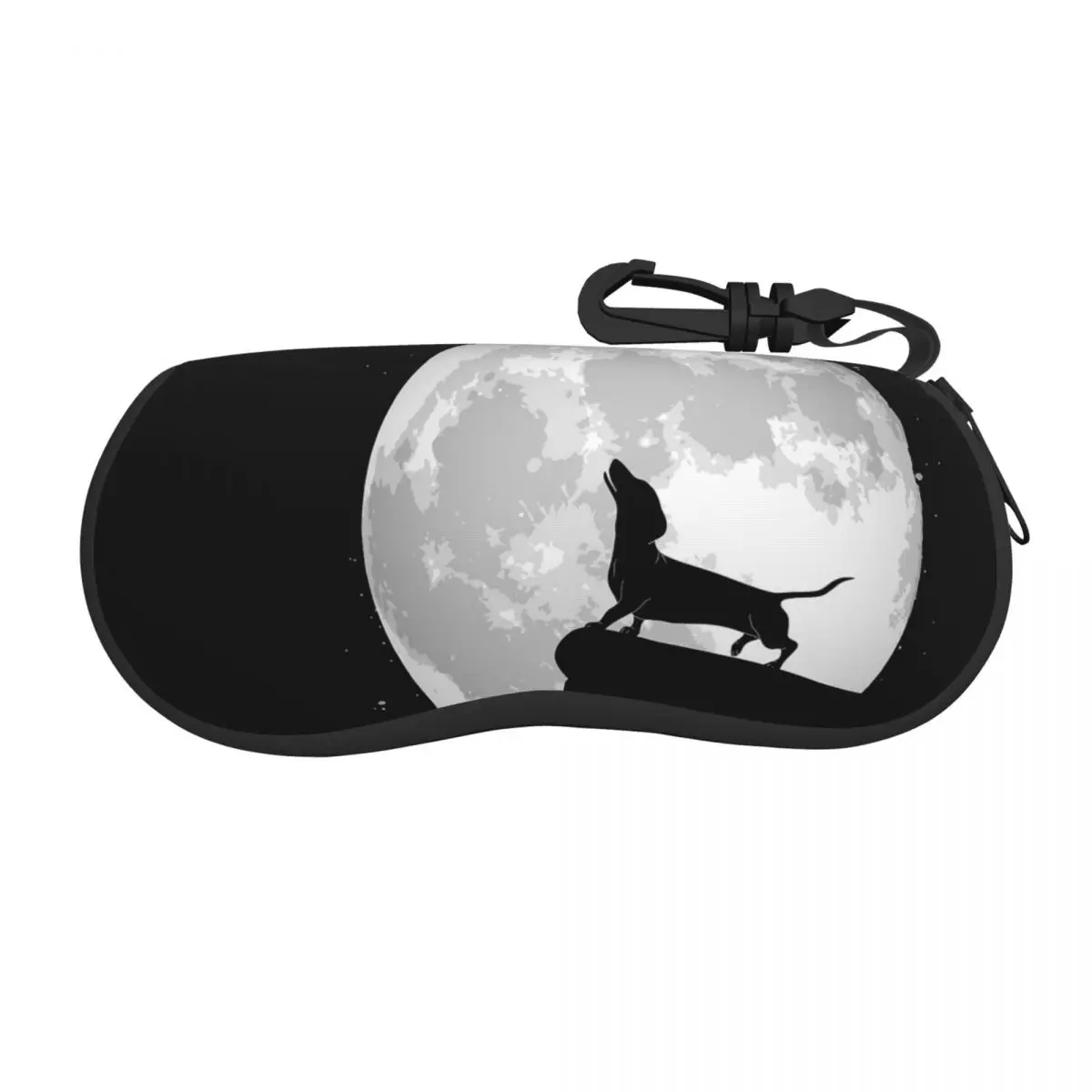 Dachshund Moon Howling Dackel Dog Glasses Case Convenient Box Glasses Storage Box Print Eyeglasses Box