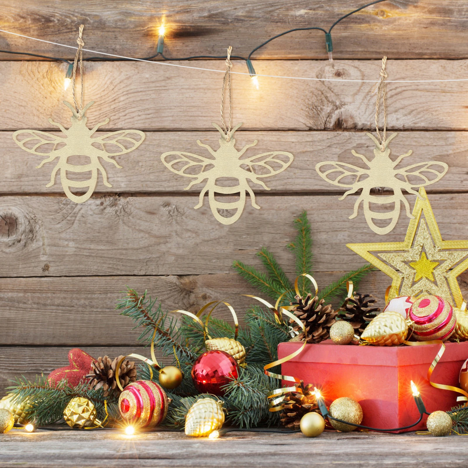 Houten plakjes met bijen 20 stuks uitgehold onvoltooide ambachten DIY hangers voor decoraties houten hangende ornamenten