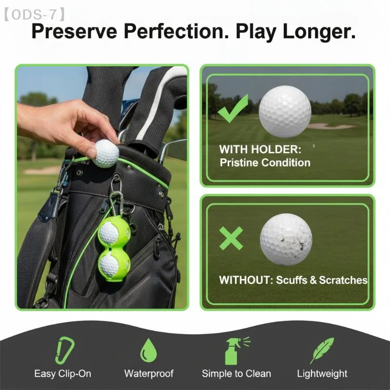 Dirt Resistant Silicone Golf Ball Protective Cover Portable Quick Release Holder Case Holds 2 Balls Great Gift for Golf Players