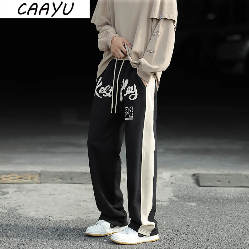 

CAAYU Mens Wide Leg Pants Men 2022 Casual Oversized Hip Hop Baggy Joggers Male Japanese Streetwear Trousers Trend Pants for Men