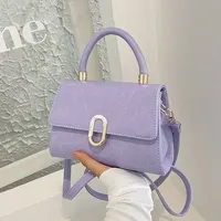 Bags for Women Trend 2024 Faux Leather Handbags for Women Beige Purple Black Fashion Small Hand Bag Bolsas Para Mujeres Sac New