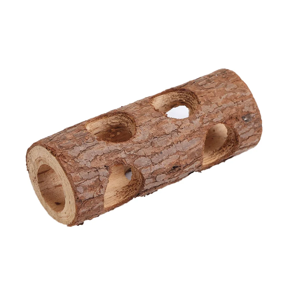 

15cm Solid Wood Tunnel Tube Toy for Hamsters Mouses Forest Hollow Tree Trunk Teeth Grinding For Rabbits Cats Dogs