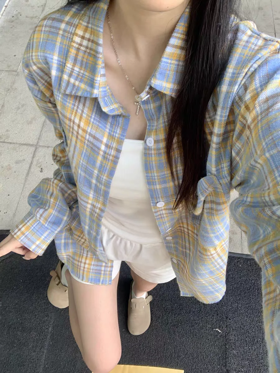 

2025 New Shirt Women Fashion Casual Korean Style Blouses Long Sleeve Turn Down Collar Female Tops Summer sun-protective Shirts