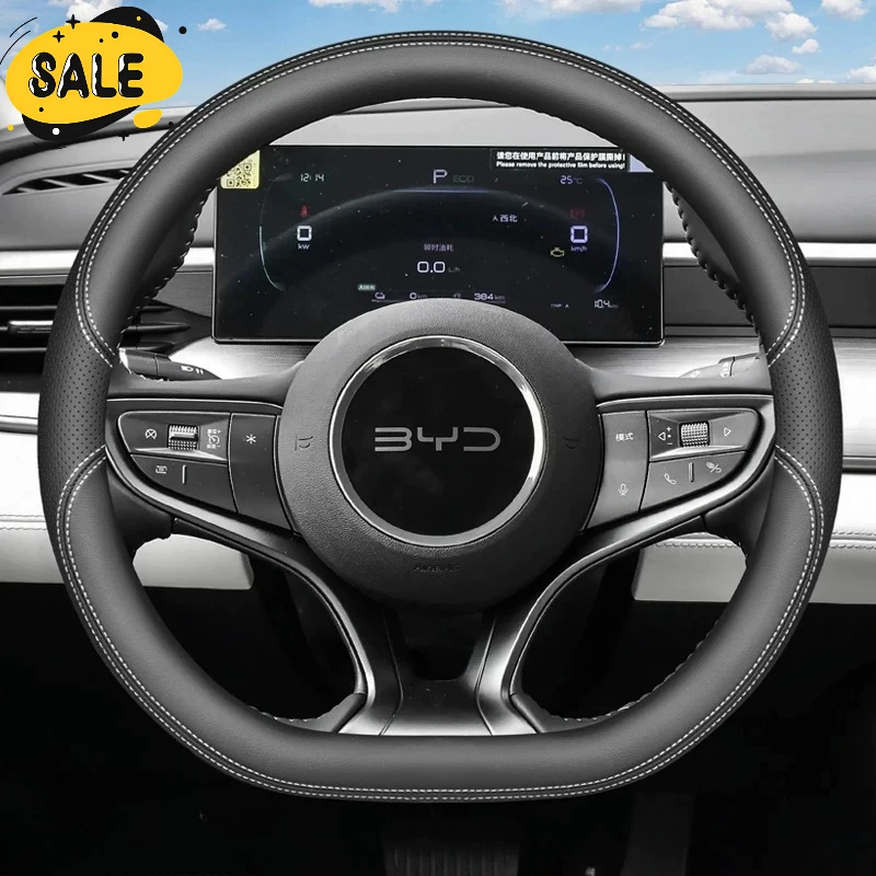 Leather Car Steering Wheel Cover For BYD Song Plus DM-I Atto3 Dolphin Sealion 7 5 Seal U Dmi 2025 2026 Car Interior Accessories - view 4