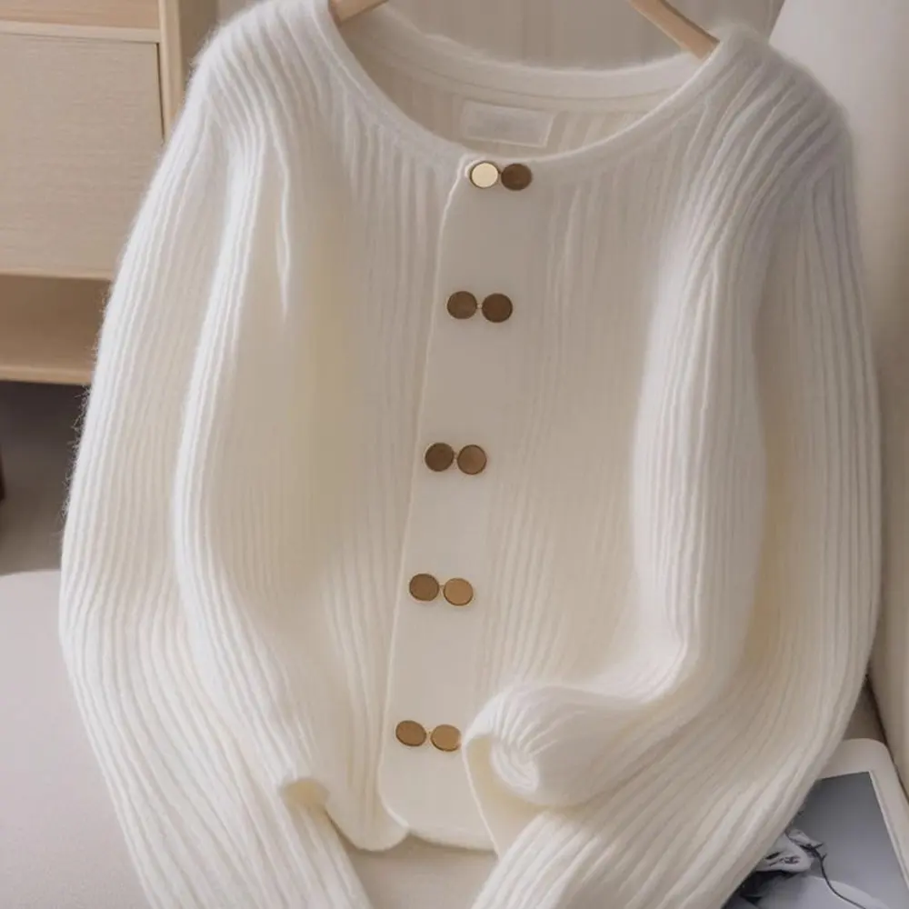 

Женский элитный вязаный белый свитер, уникальный осенний дизайн, модный топ для женщин, ленивый стиль