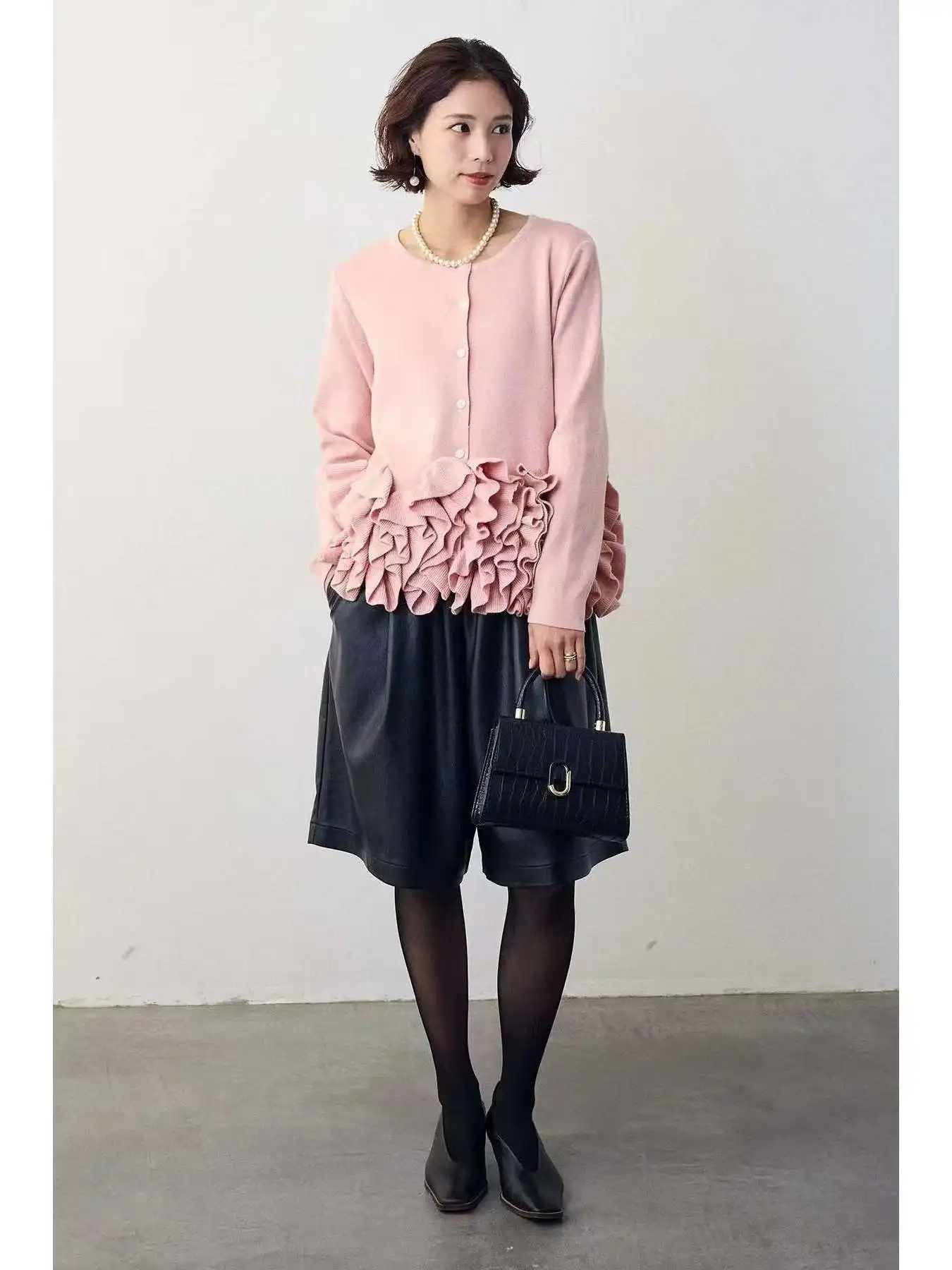 

Heavyweight Knitted Cardigan Women's Faion Small Fraance Sle High Waist Long Sve Warm ort Outerwear Layering Top