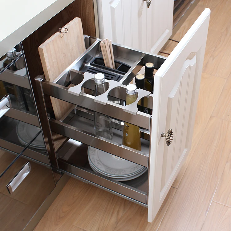 

Foshan Factory Modern Luxury Kitchen Stainless Steel Pull Out Basket in Cabinet