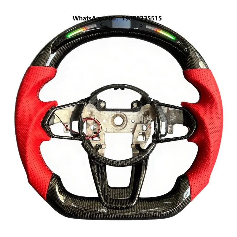 Customized Perforated Leather Racing Sports Style LED Carbon Fiber Steering Wheel for TLX MDX 2021 2022 2023 2024 2025