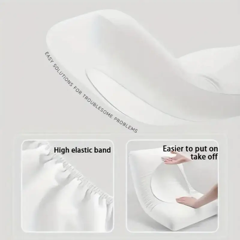 طقم كيس وسادة للاستعمال مرة واحدة مكون من 4 قطع، مقاوم للأوساخ وجيد التهوية، مناسب عالميًا للفندق، صالون التجميل، السفر - لا يتضمن قلب الوسادة