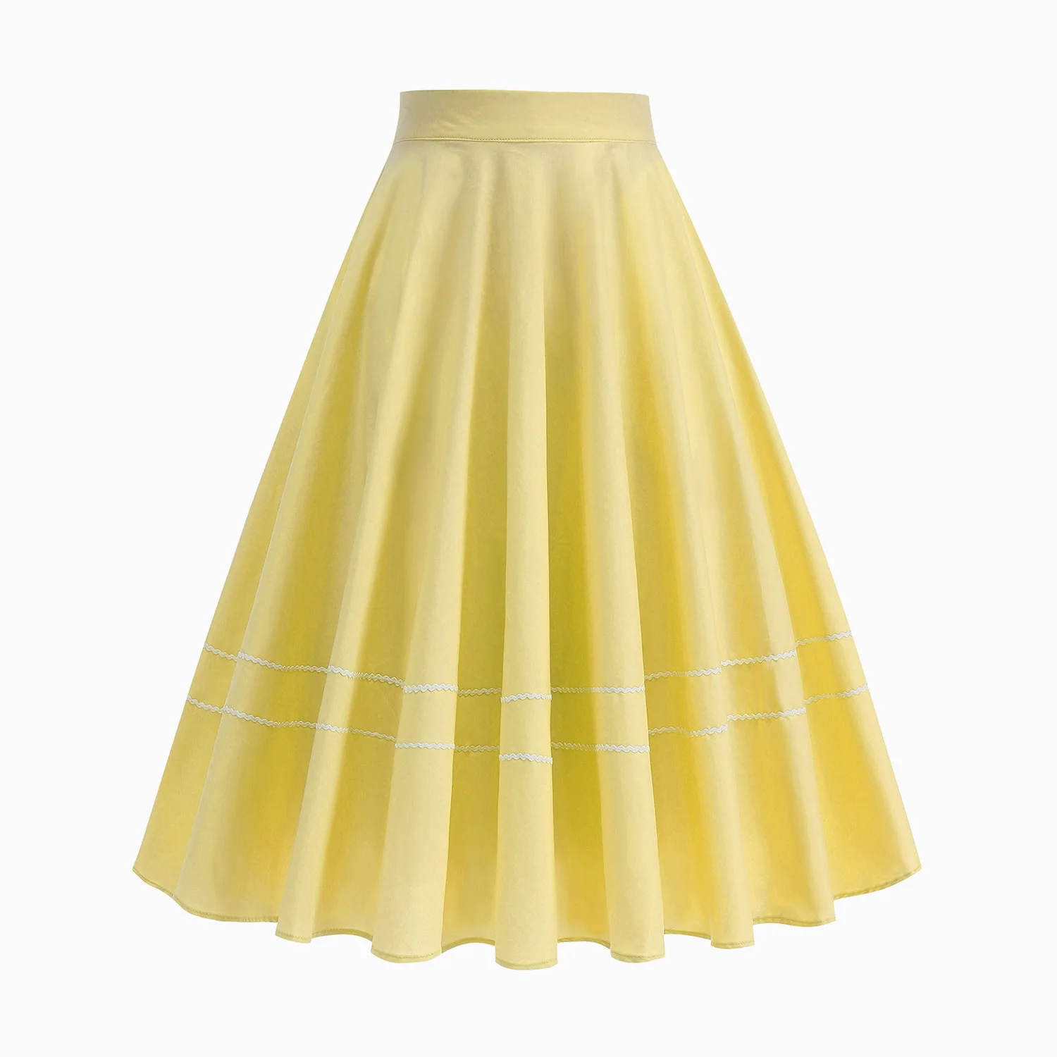Fresh Simple Elegant Solid Color Student Ladylike Yellow Gentle Commuting Dating Dance Dopamine Sweet Vacation Fashion Skirt