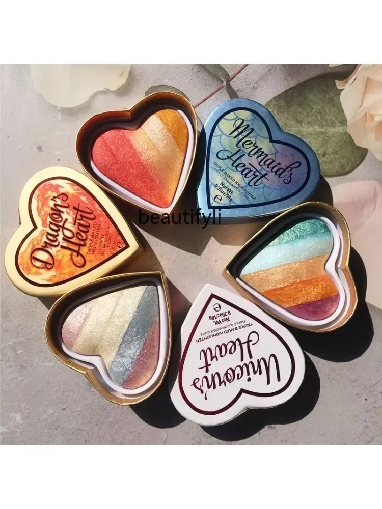 Heart-Shaped Highlight Eye Shadow Blush Rainbow Shadow Unicorn