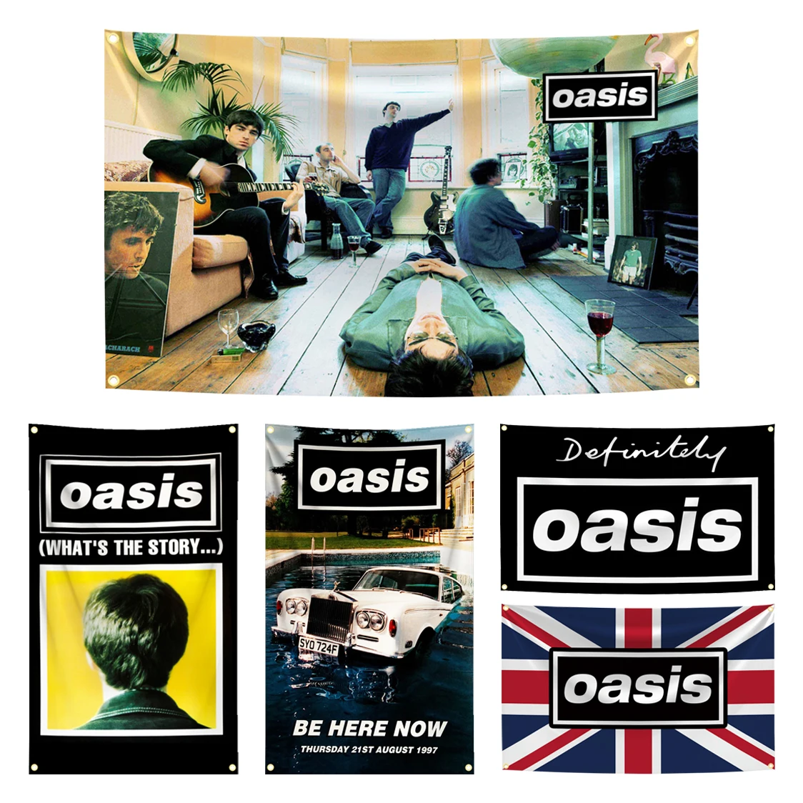 90 x 150 cm O-Oasis-Band-Flagge, britische Rockmusik, Wandteppich, Polyester, Digitaldruck, Banner für Garage, Wandkunst, Außendekoration – Detail 3