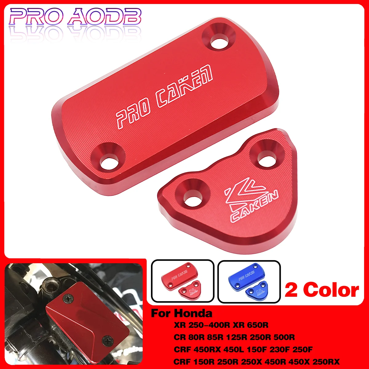 Motorcycle CNC Front Rear Brake Fluid Reservoir Cap Cover For Honda CR 125R 250R CRF 150R 250R 250X 450R 450X 250RX 250F 02-23