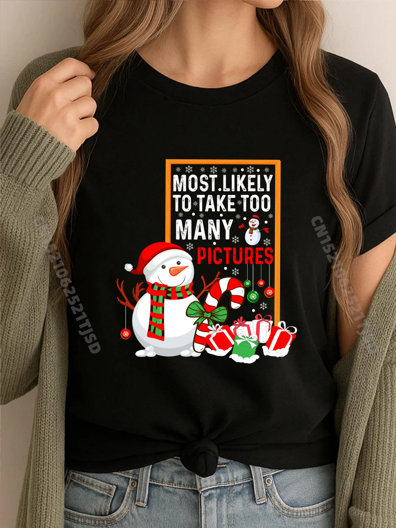 

Самая лично взять слишком много фотографий. Семейная рождественская футболка большого размера. Брендовая одежда. Большой и высокий с Новым годом.