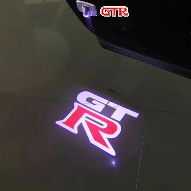 R35 R34 GTR Door Light 2pcs GT-R LED Carpet Shadow Light Ghost Courtesy Lamp For Nissan GTR R35 R34 Teana Nissan Door Light