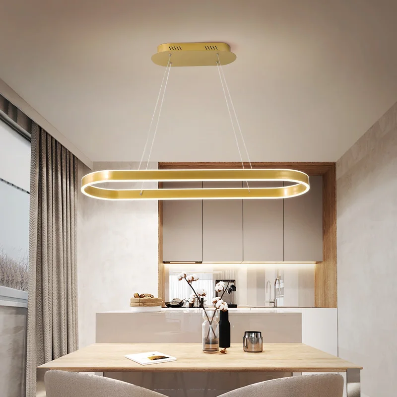 Simple Modern LED Fashionable Office Conference Room Pendant Lights Studio Bar Rectangular Oval Runway-shaped Chandelier