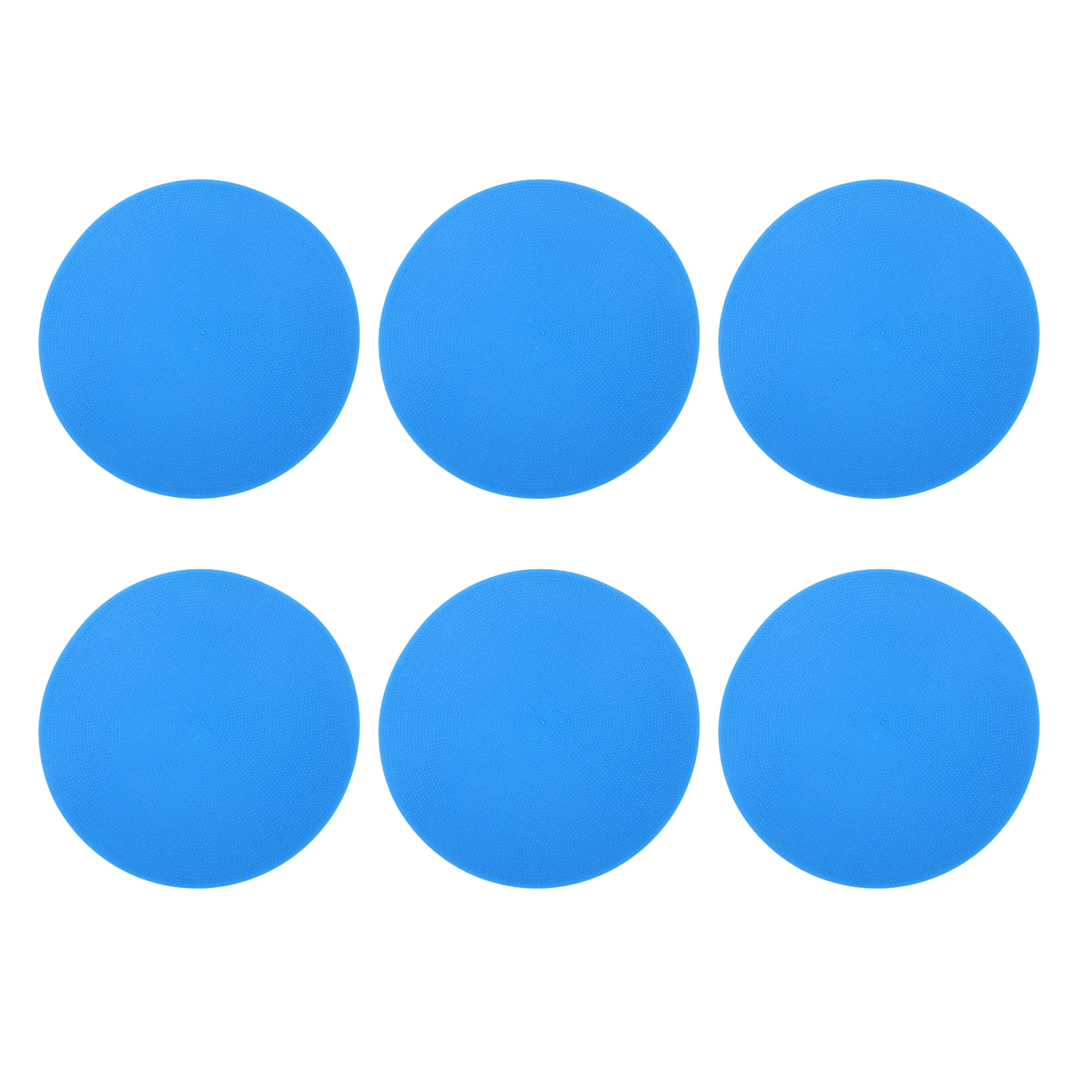 

6Pcs Non-Slip Agility Markers Rubber Flat Spot Discs Bright Blue for Football Soccer Basketball Indoor Outdoor