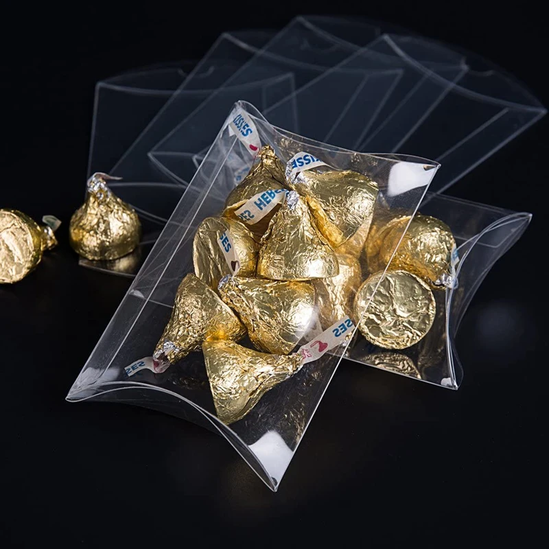 10/20/30 قطعة وسادة بلاستيكية شفافة لصالح صندوق للحلوى حفل زفاف هدية عيد الأم مهرجان هدية الأعمال الصغيرة التعبئة والتغليف