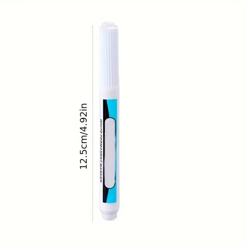 Stylo marqueur gras blanc, 1 pièce, résiste à l'eau et à l'huile, ne se décolore pas, séchage rapide, grande tête optique