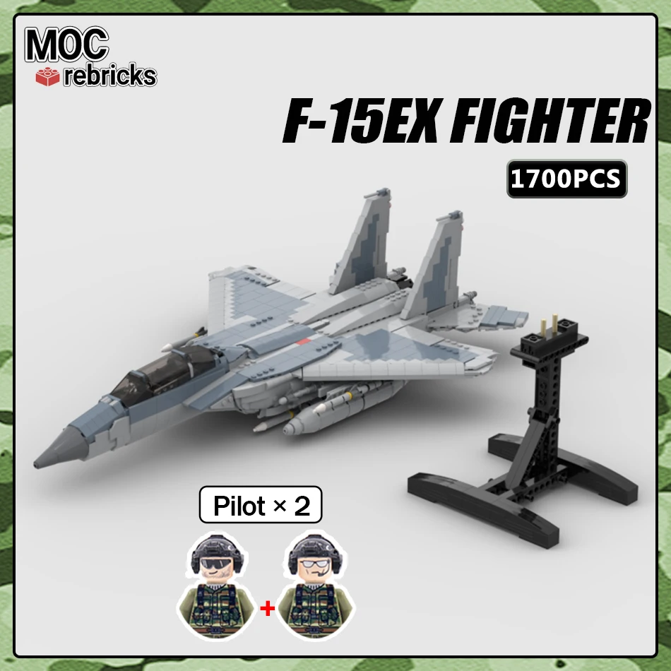 

Military Bricks US Air Force New F-15EX Fighter MOC Building Block WW2 Bomber Weapns Missile Model DIY Boy Block Toys Gifts