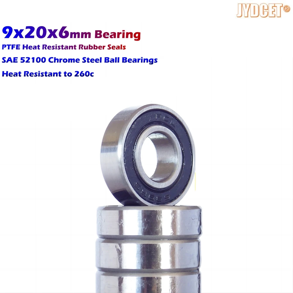 

9x20x6mm Bearings MR699-2RS - Rubber Seals - Precision High Speed Bearing for Scooters Elevators Skateboards RC Car Boat Plane