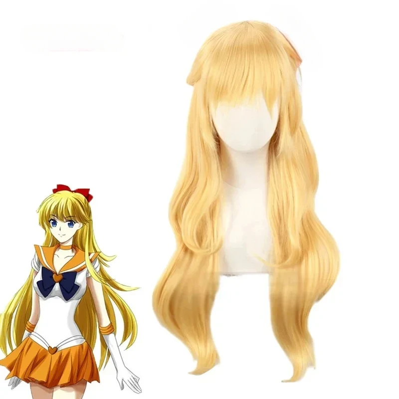 

ПРИХОДНЫЕ W аниме Сейлор Венера косплей парики Сейлор Минако Айно длинные блондинки свободные волны термостойкие парики из синтетических волос