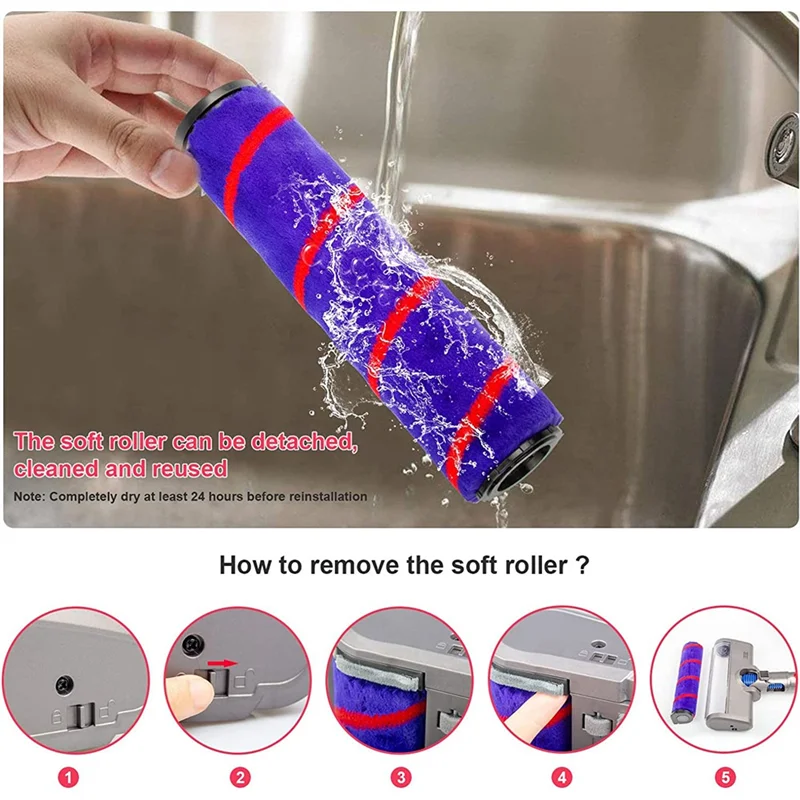 أداة رأس فرشاة أرضية بديلة ، بكرة ناعمة ، Dyson V6 ، DC58 ، DC59 ، DC61 ، DC62 ، DC74