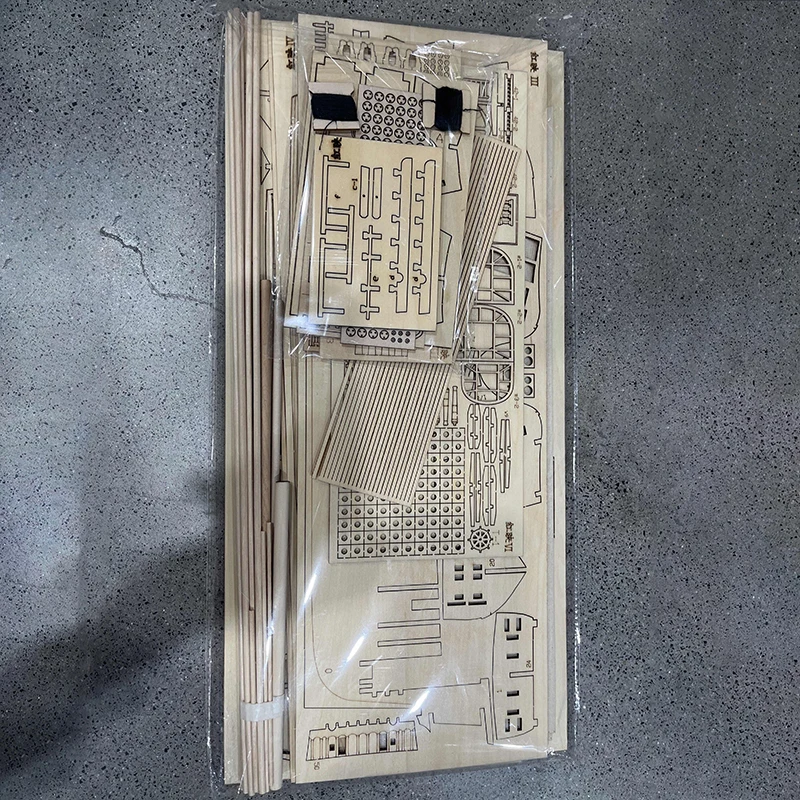 Modèle de bateau à voile en bois 3D Victory à assembler soi-même, échelle 1:150, 21 pouces, cadeau