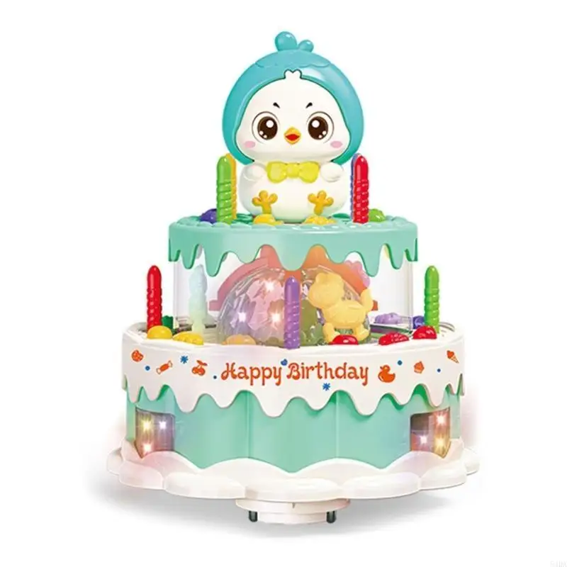 54DA Interaktives Cartoon-Spielzeug für Geburtstagstorte mit cooler Beleuchtung und Sound, Musikspielzeug