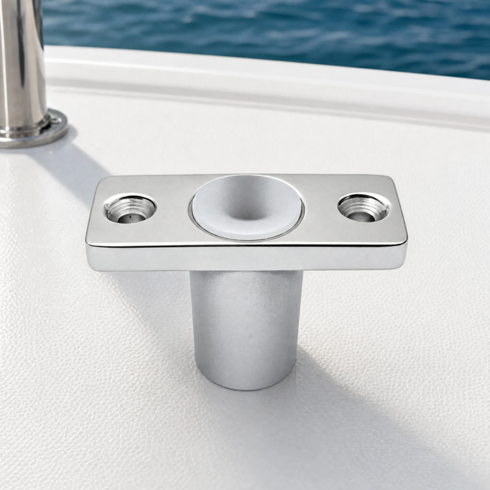 Marine Oarlock Base Mounting Bracket Corrosion-Resistant Stainless Steel Rowlock Oarlock Socket Deck Hardware Easy to Install