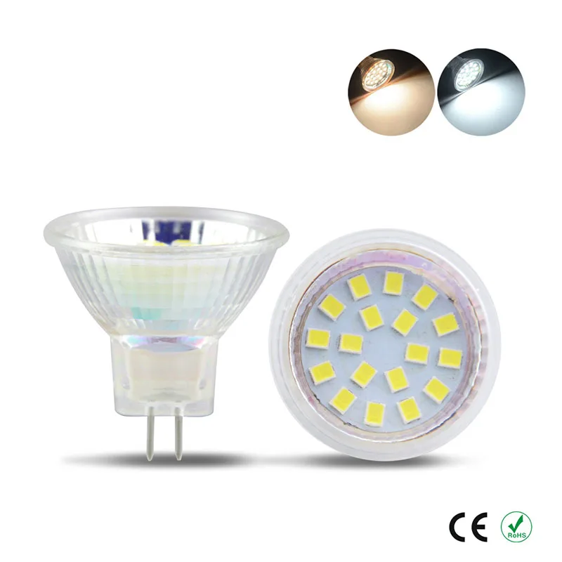 

MR11 GU4 Led Spotlight AC/DC 10-30V 3W 5W 2835 SMD LED Lamp Bulb Energy Saving Led Spot Light Bulb Cool White White Warm White