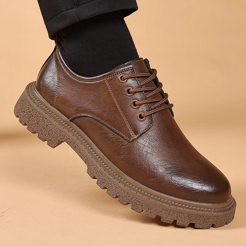 

Men's Oxford round-toe shoes, casual shoes, vulcanized shoes, outdoor lace-up, business wedding banquet dress, cowhide shoes