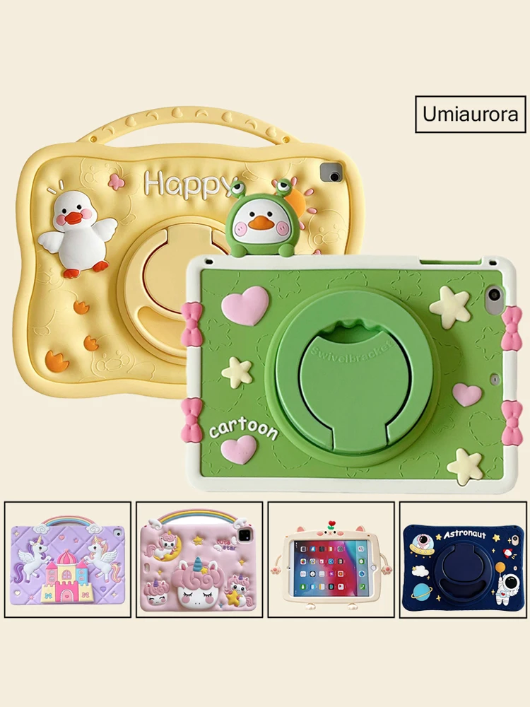 Dla Huawei MatePad SE 10.4 T10S Honor Magic Pad2 12.3 Pad 9 X8 X8a 11 cali X9 11.5 Kids Cartoon Silicon Tablet Case Stand Cover — zdjęcie 2
