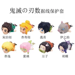 Anime Demon Slayer Kamado Tanjirou USB Data Cable Protective Sleeve Accessories Creative Charging Cord Doll Model Holder Gift