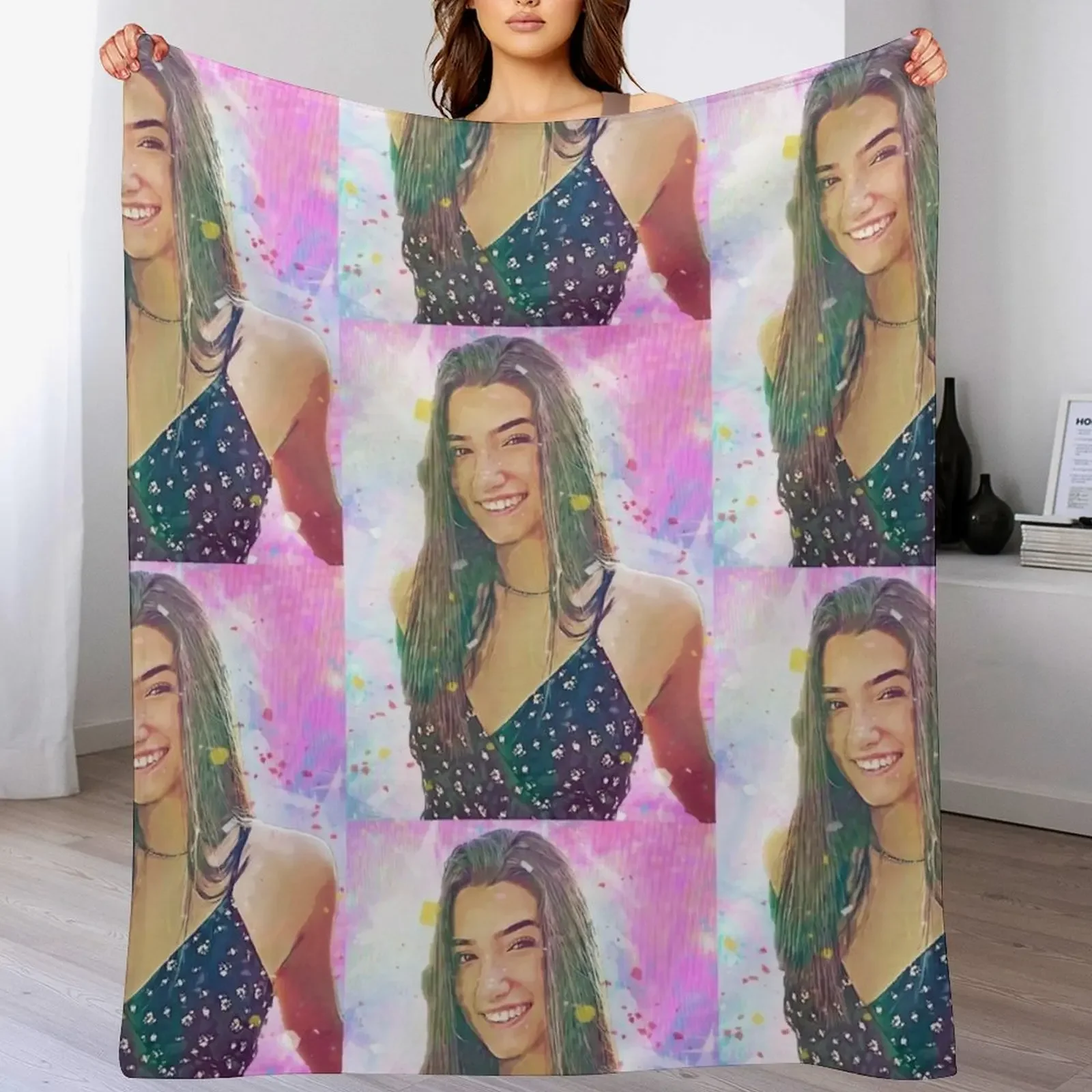 

Holo Pastel Charli Damelio Digital Painting Throw Blanket for sofa bed plaid Blankets