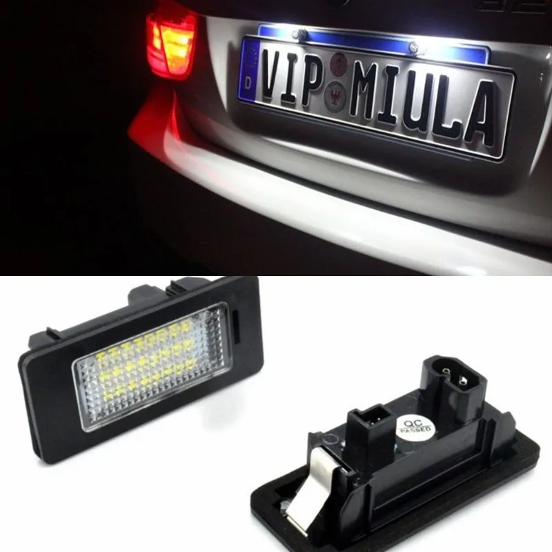 

2pcs Canbus LED Number License Plate Light Error Free white For BMW 1-3-5 series E90 X 1 3 4 5 E84 F25 26 70 convertible Car Led