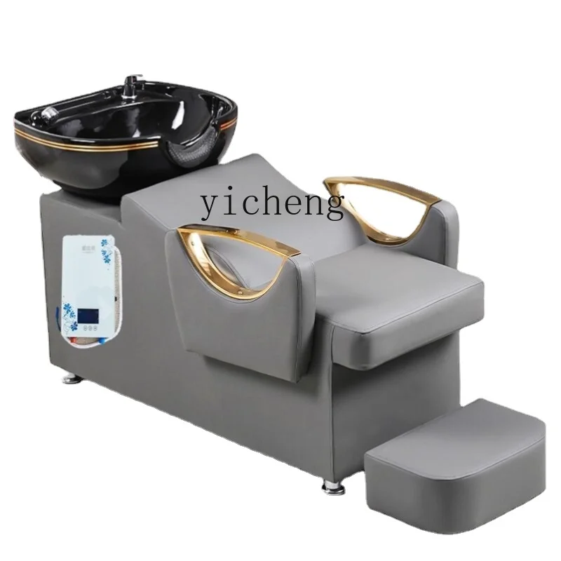 ZK Hair Saloon Dedicated Ceramic Basin for Hair Washing Station Hair Salon Shampoo Recliner Flushing Bed Shampoo Bed